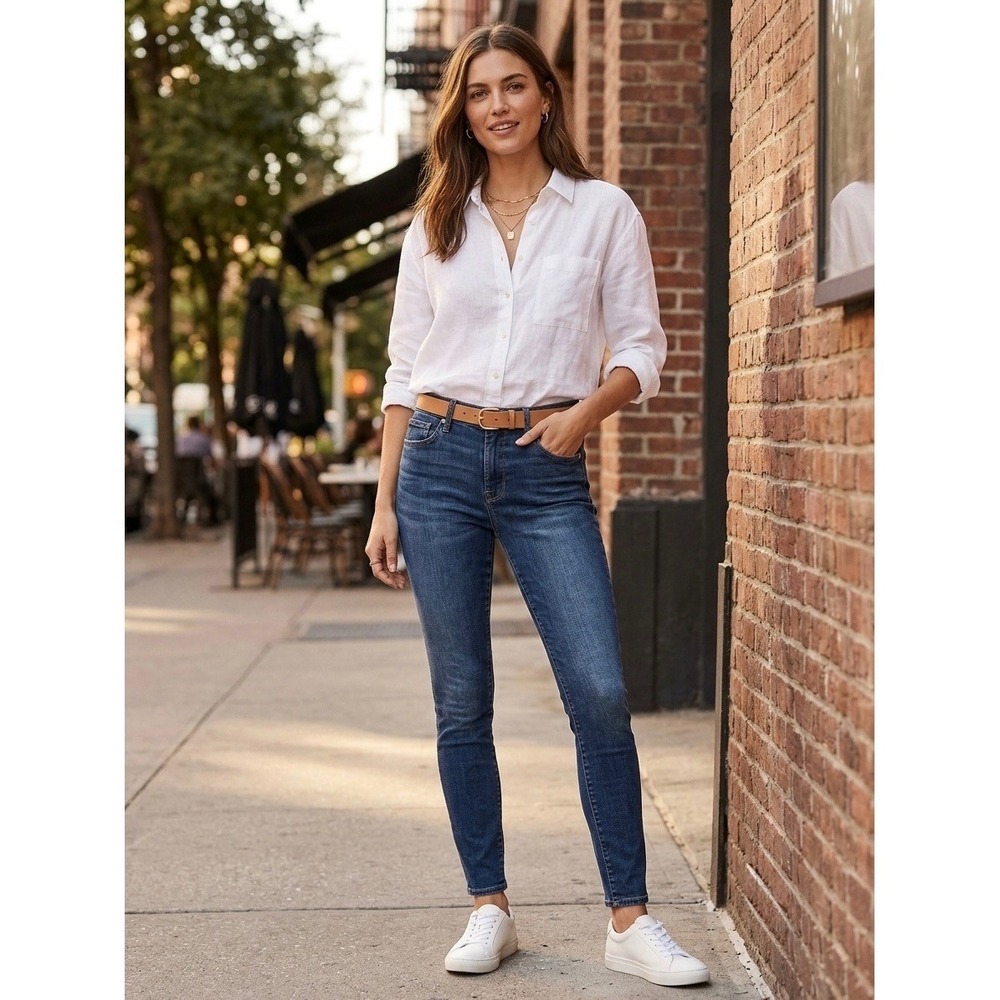 FRAME Le Skinny de Jeanne Crop Jeans Healey Dark Wash Blue Denim 29 LSJC148